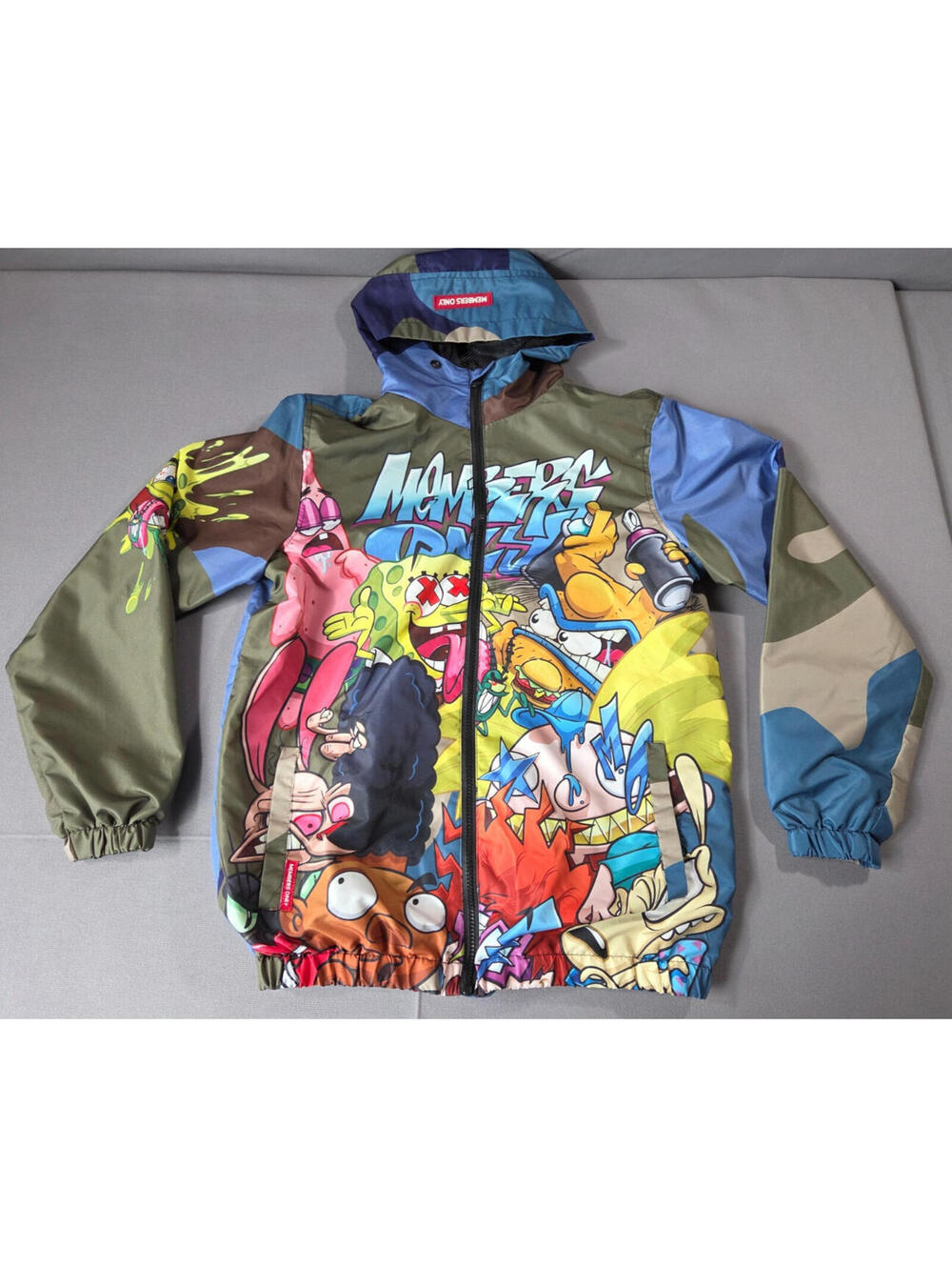 Members Only x Nickelodeon Mens S Windbreaker Rugrats Spongebob Cartoons Hooded